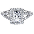 Sterling Silver Rectangular Halo Ring