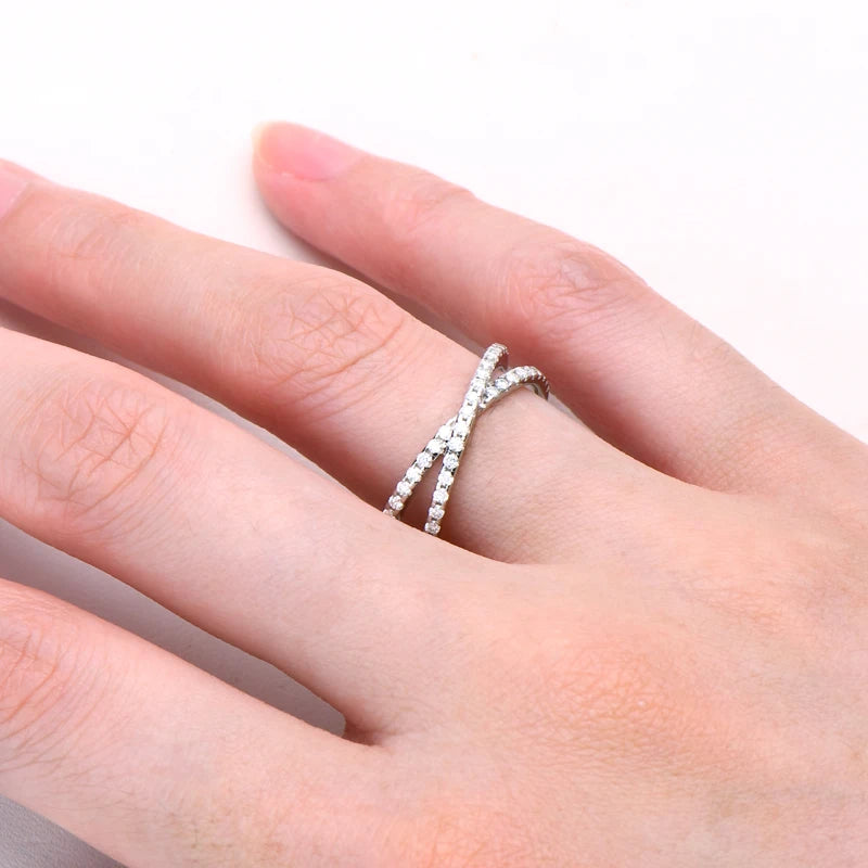 Moissanite Cross Ring
