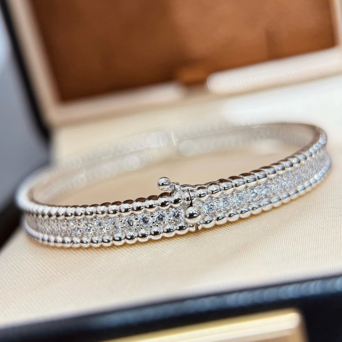 Real Moissanite Diamond Bangle Bracelet