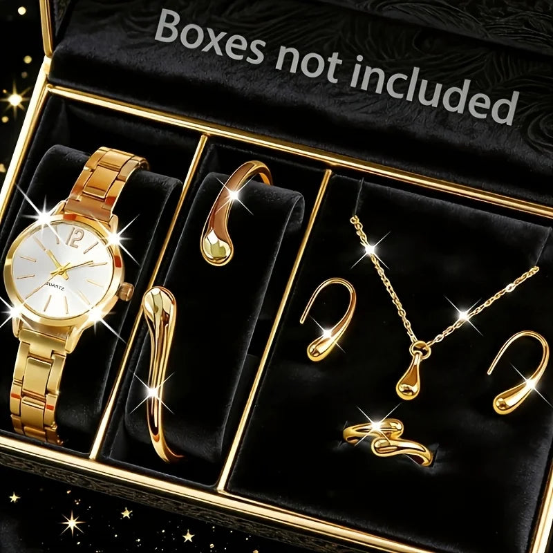 Gold Quartz Jewelry Set