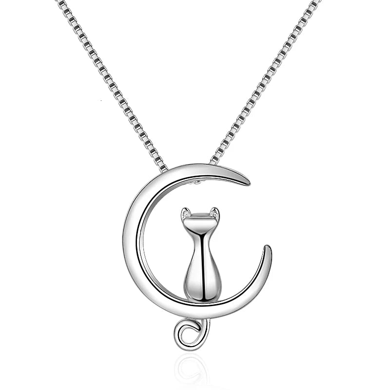 Crystal Cat Pendant Necklace