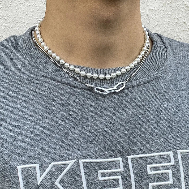 Mens Pearl Necklace