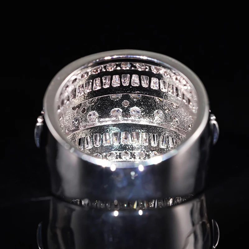 Silver-Tone Multi-Row Cubic Zirconia Ring