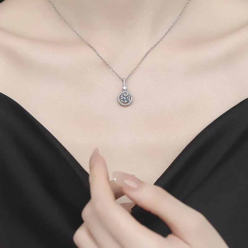 White Gold-Plated Zircon Necklace