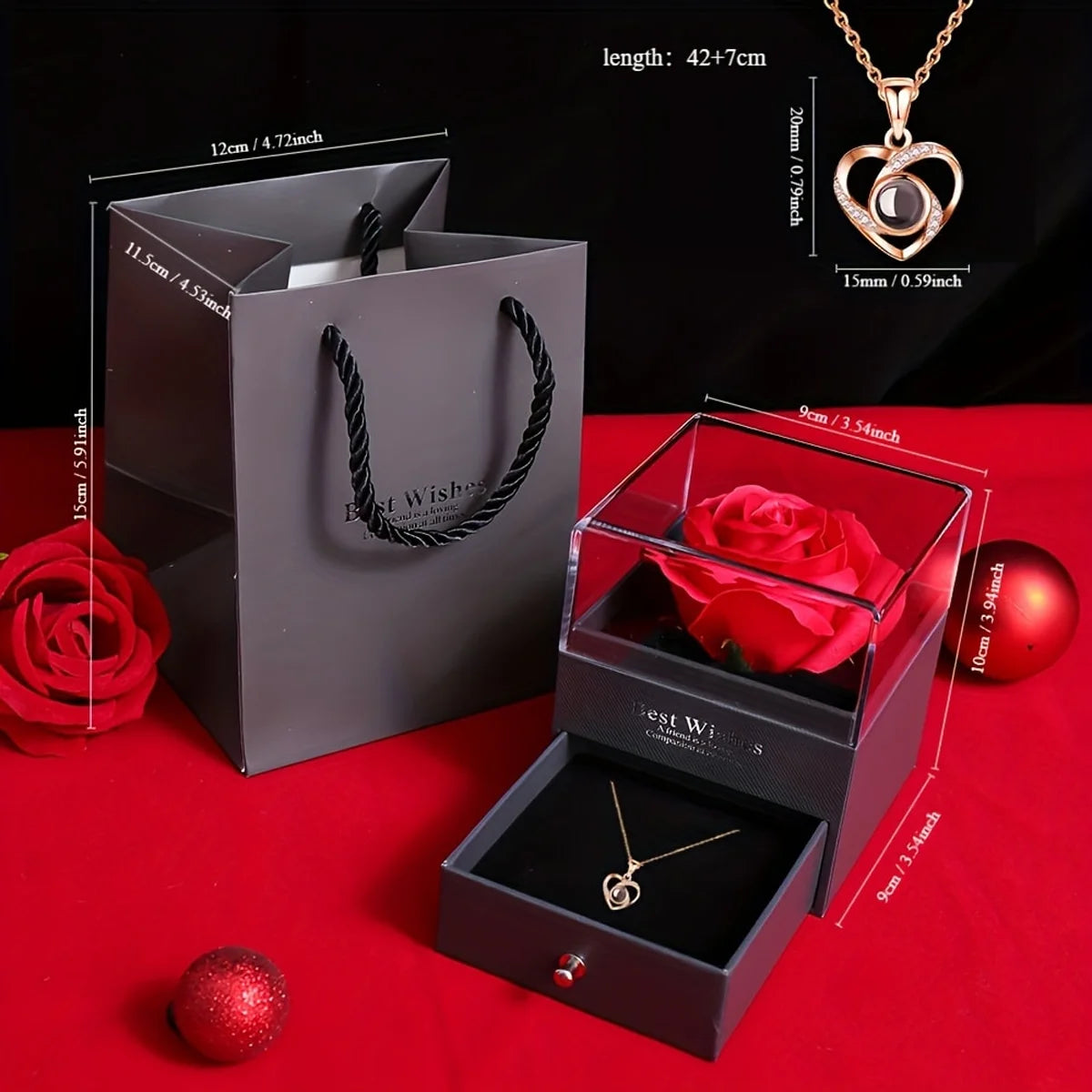 Heart Necklace Gift Set