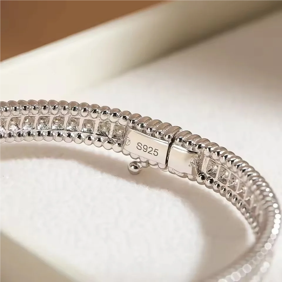 Real Moissanite Diamond Bangle Bracelet