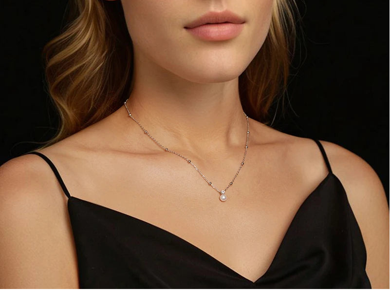 Moissanite & Pearl Necklace