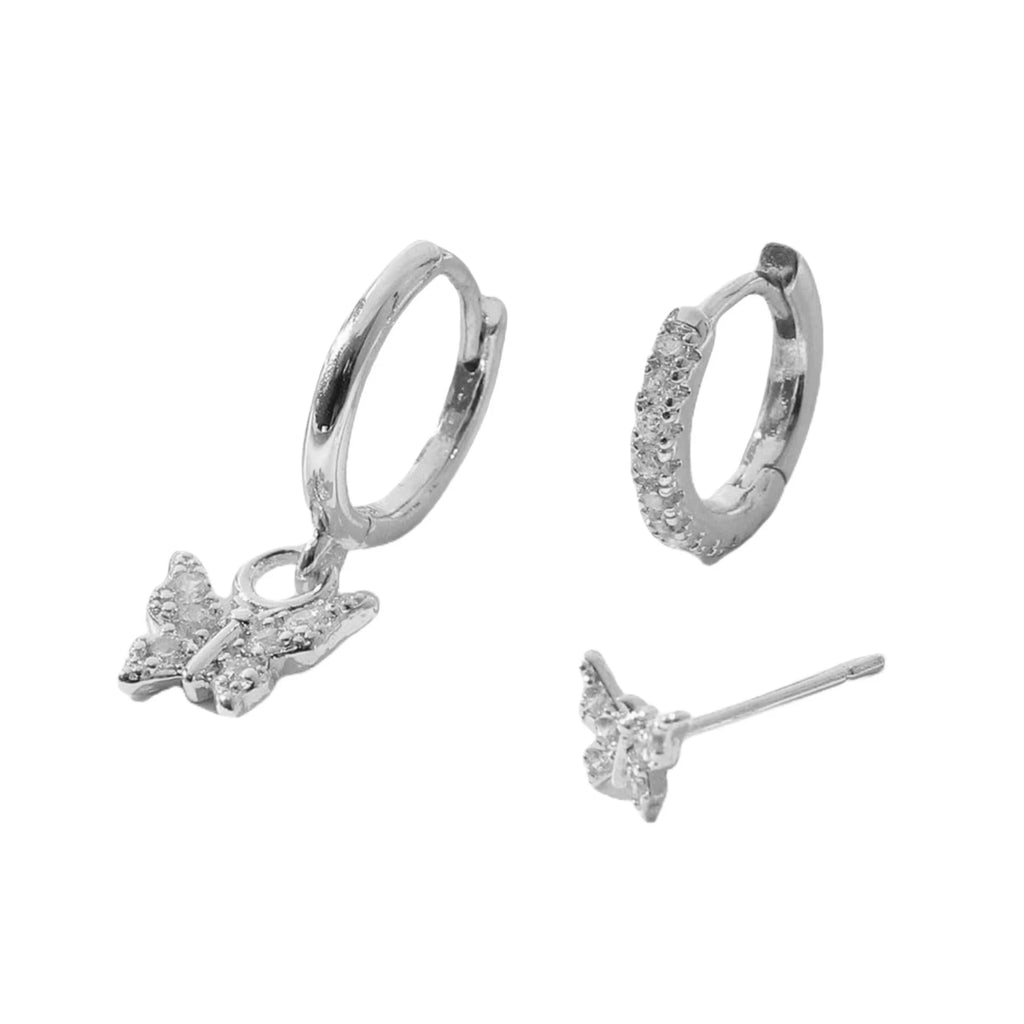 Butterfly Hoop Earrings Set