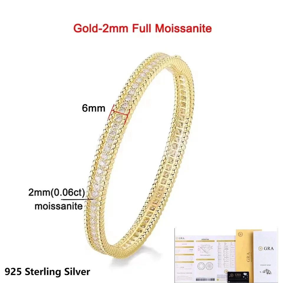 Real Moissanite Diamond Bangle Bracelet