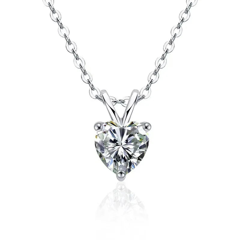 Moissanite Heart Solitaire Necklace