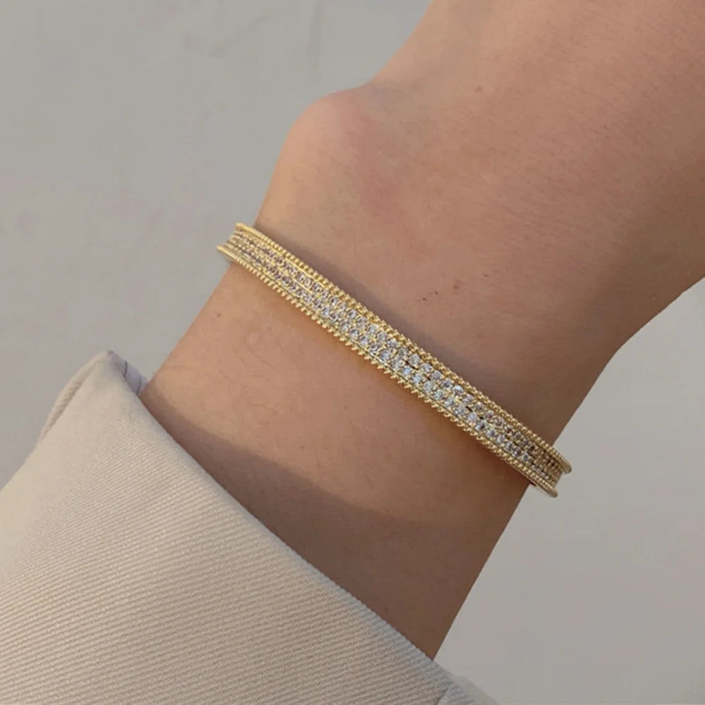 Real Moissanite Diamond Bangle Bracelet