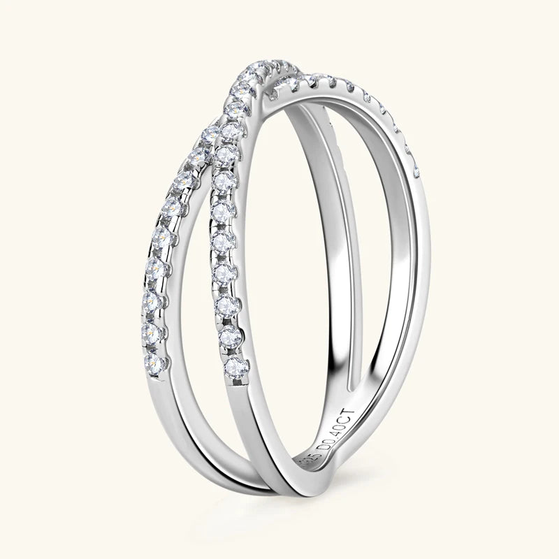 Moissanite Cross Ring