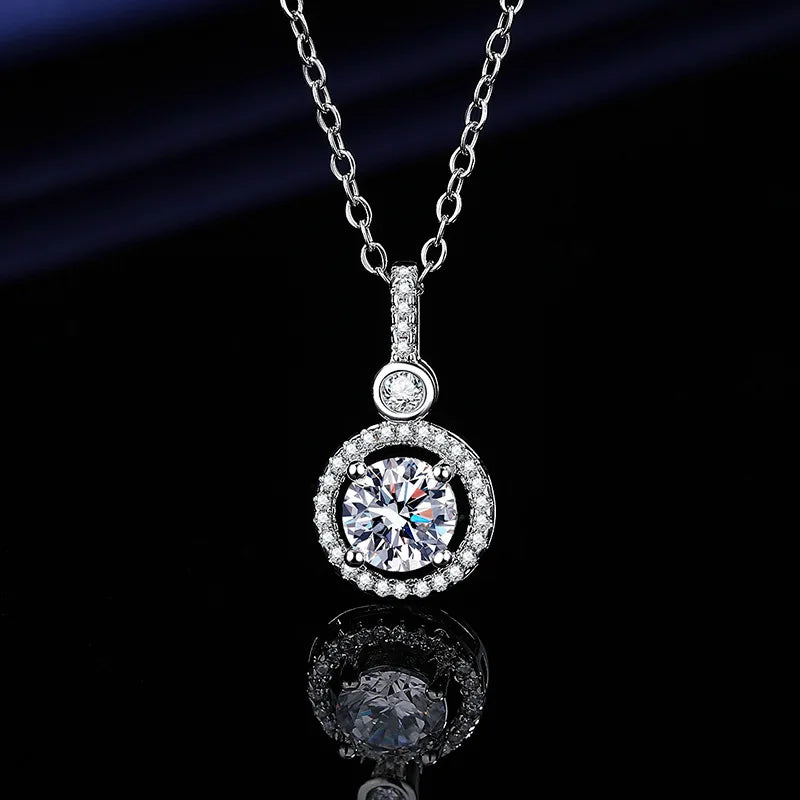 White Gold-Plated Zircon Necklace