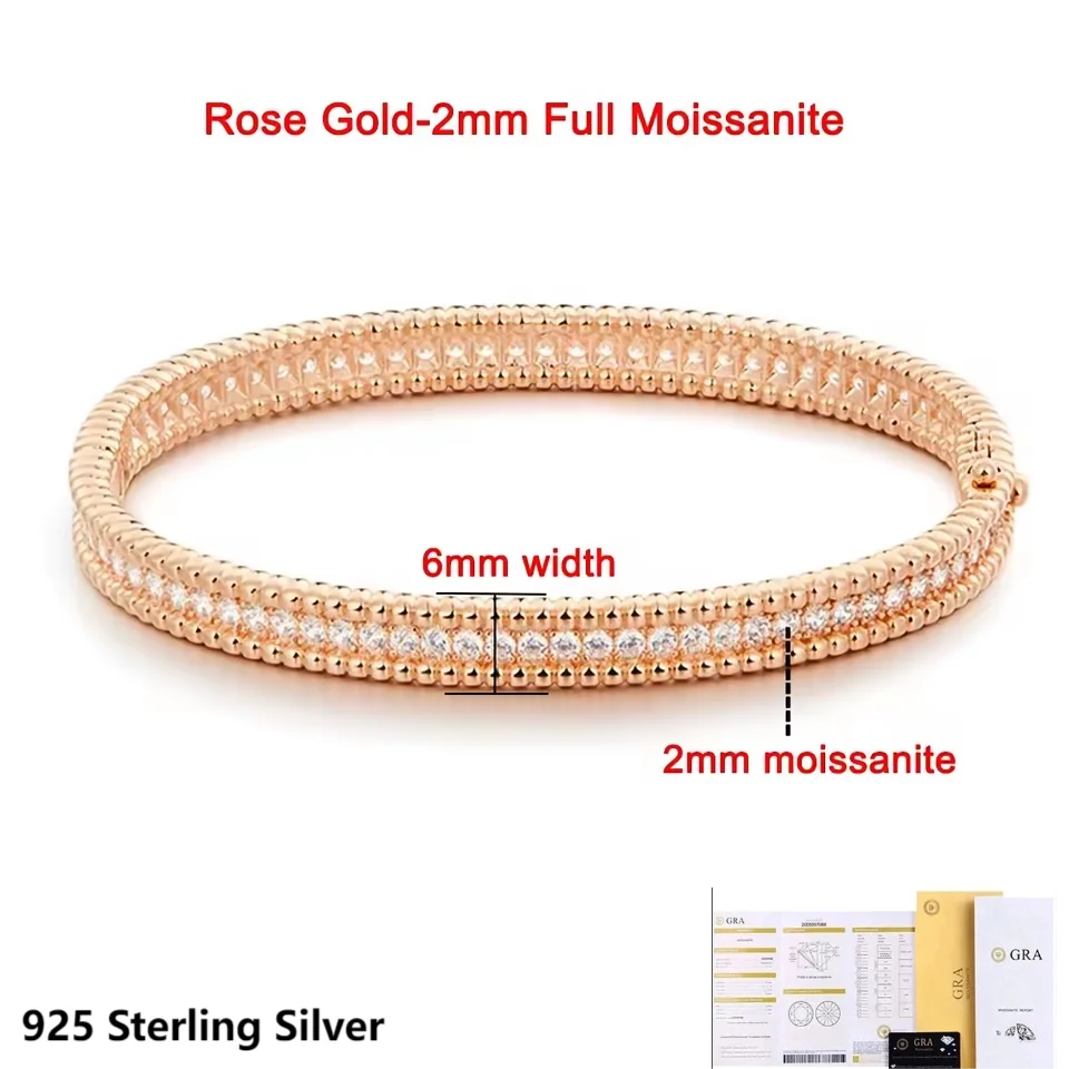 Real Moissanite Diamond Bangle Bracelet