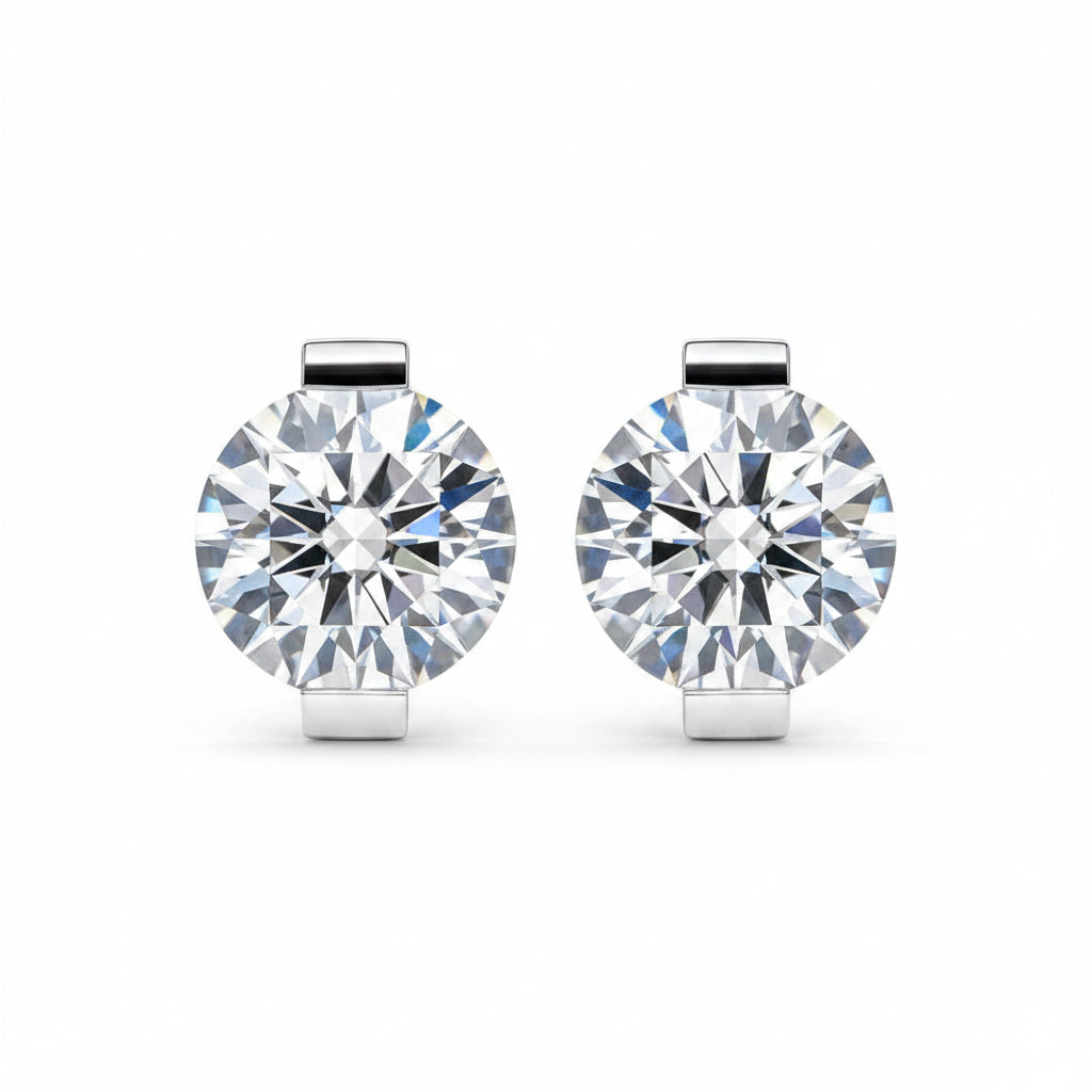 Round Moissanite Stud Earrings