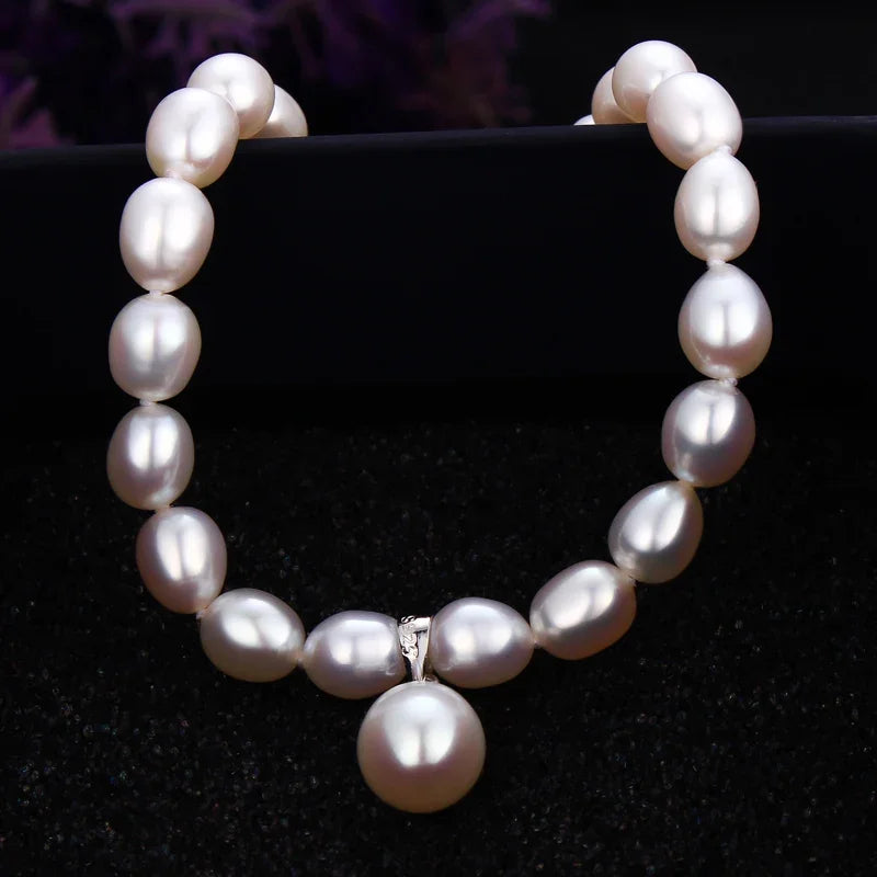 Pearl Earrings, Necklace and Bracelet Set