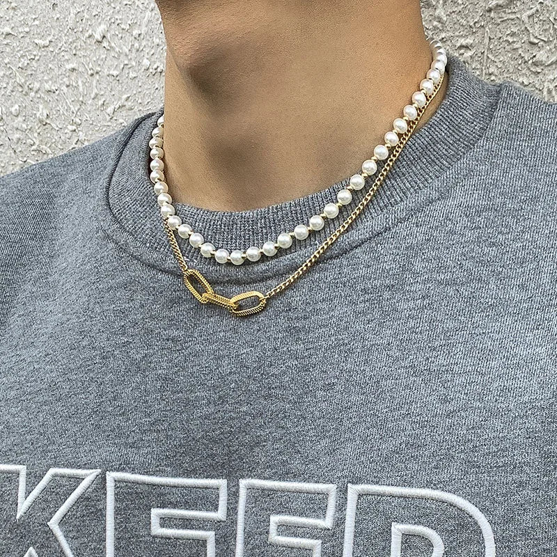 Mens Pearl Necklace