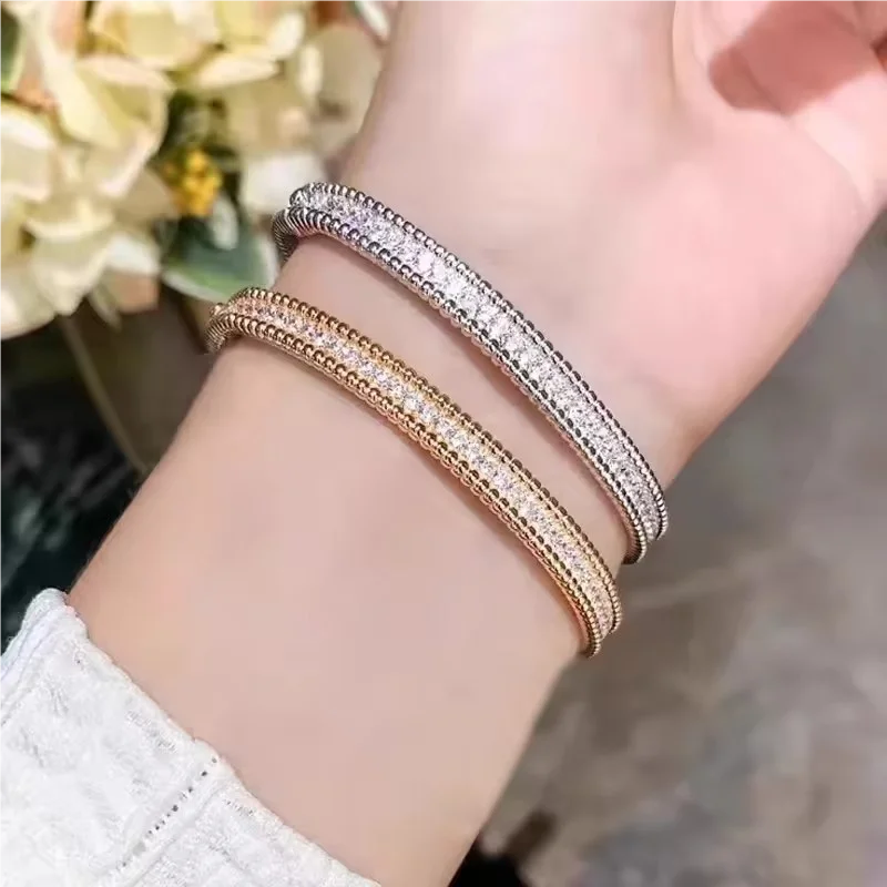 Real Moissanite Diamond Bangle Bracelet