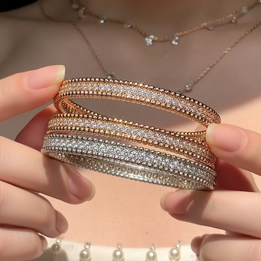 Real Moissanite Diamond Bangle Bracelet