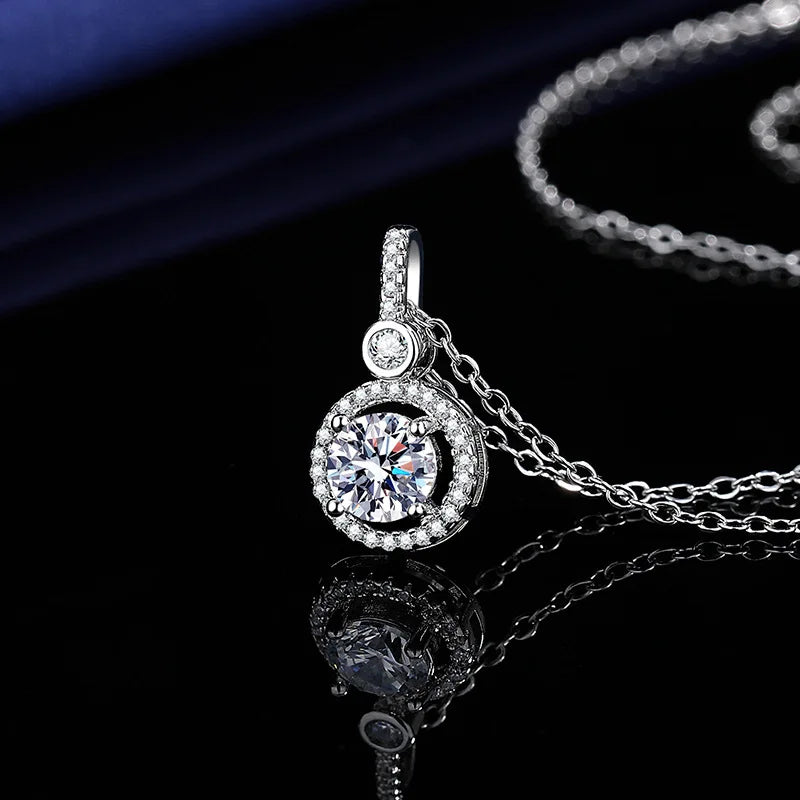 White Gold-Plated Zircon Necklace
