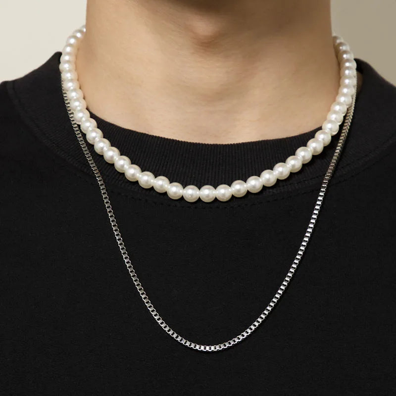 Mens Pearl Necklace