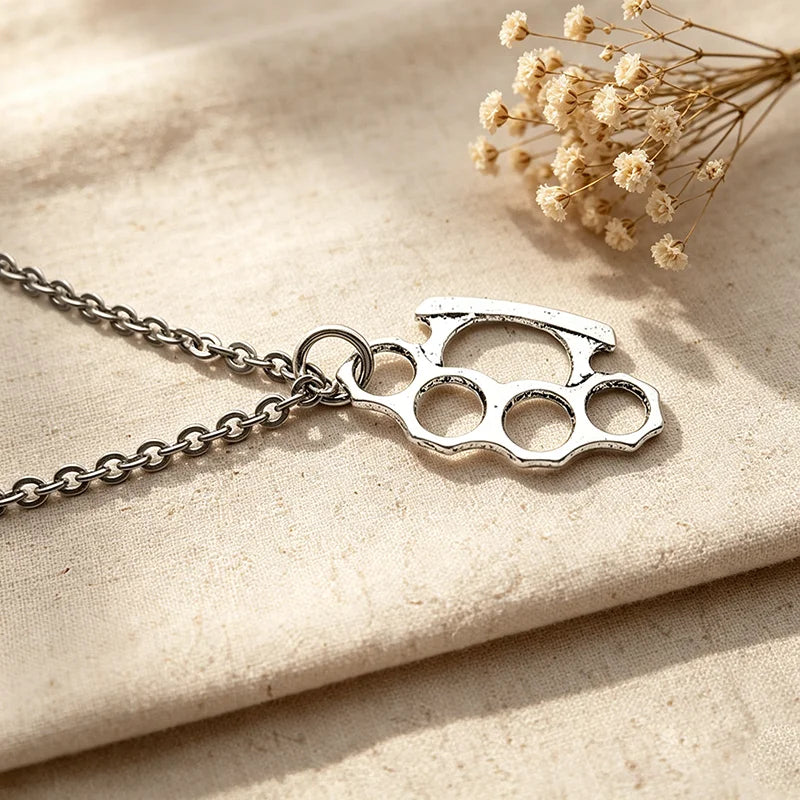 Brass Knuckles Necklace