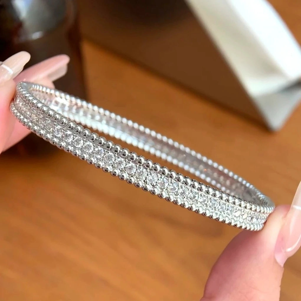 Real Moissanite Diamond Bangle Bracelet