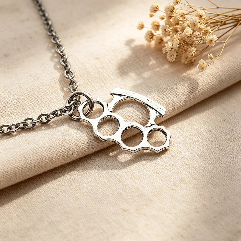 Brass Knuckles Necklace