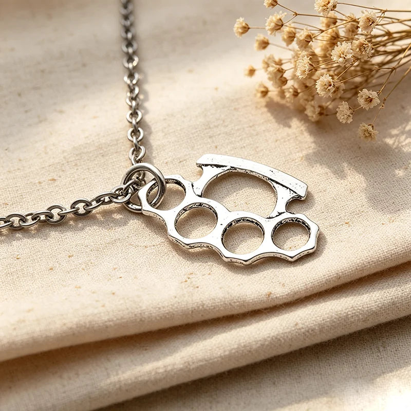 Brass Knuckles Necklace