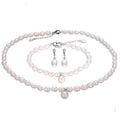 Pearl Earrings, Necklace and Bracelet Set