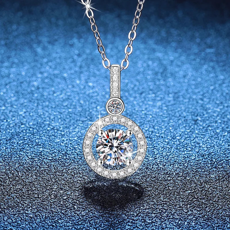 White Gold-Plated Zircon Necklace