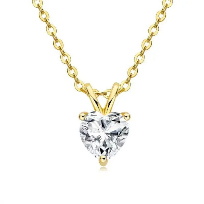 Moissanite Heart Solitaire Necklace