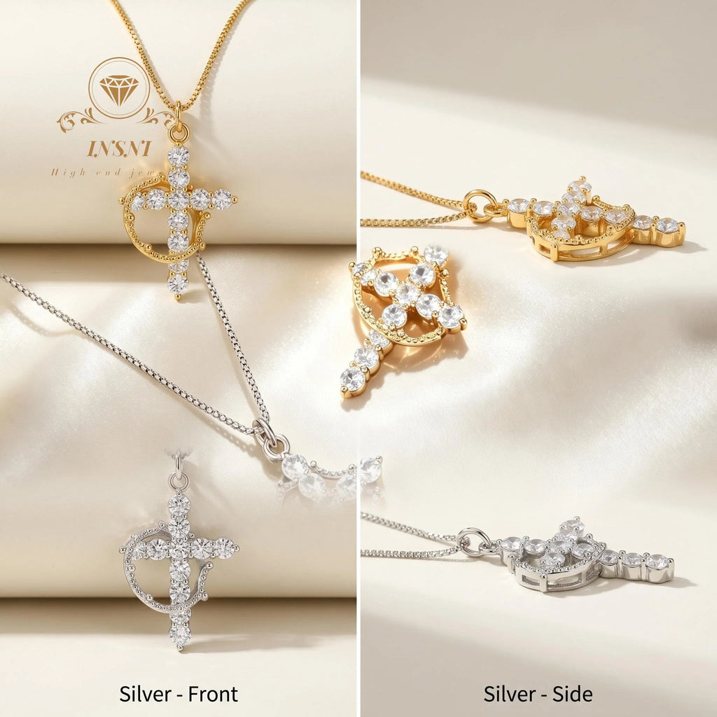 Sparkling Cross Pendant Necklace