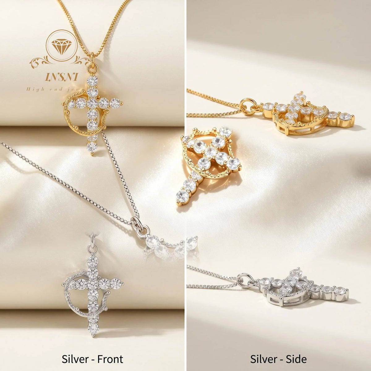 Sparkling Cross Pendant Necklace