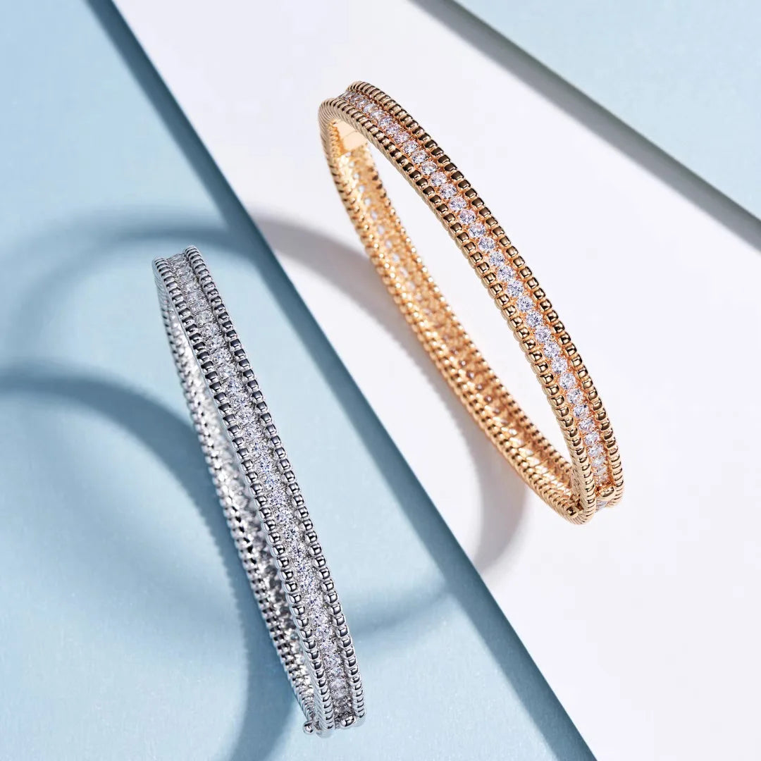 Real Moissanite Diamond Bangle Bracelet