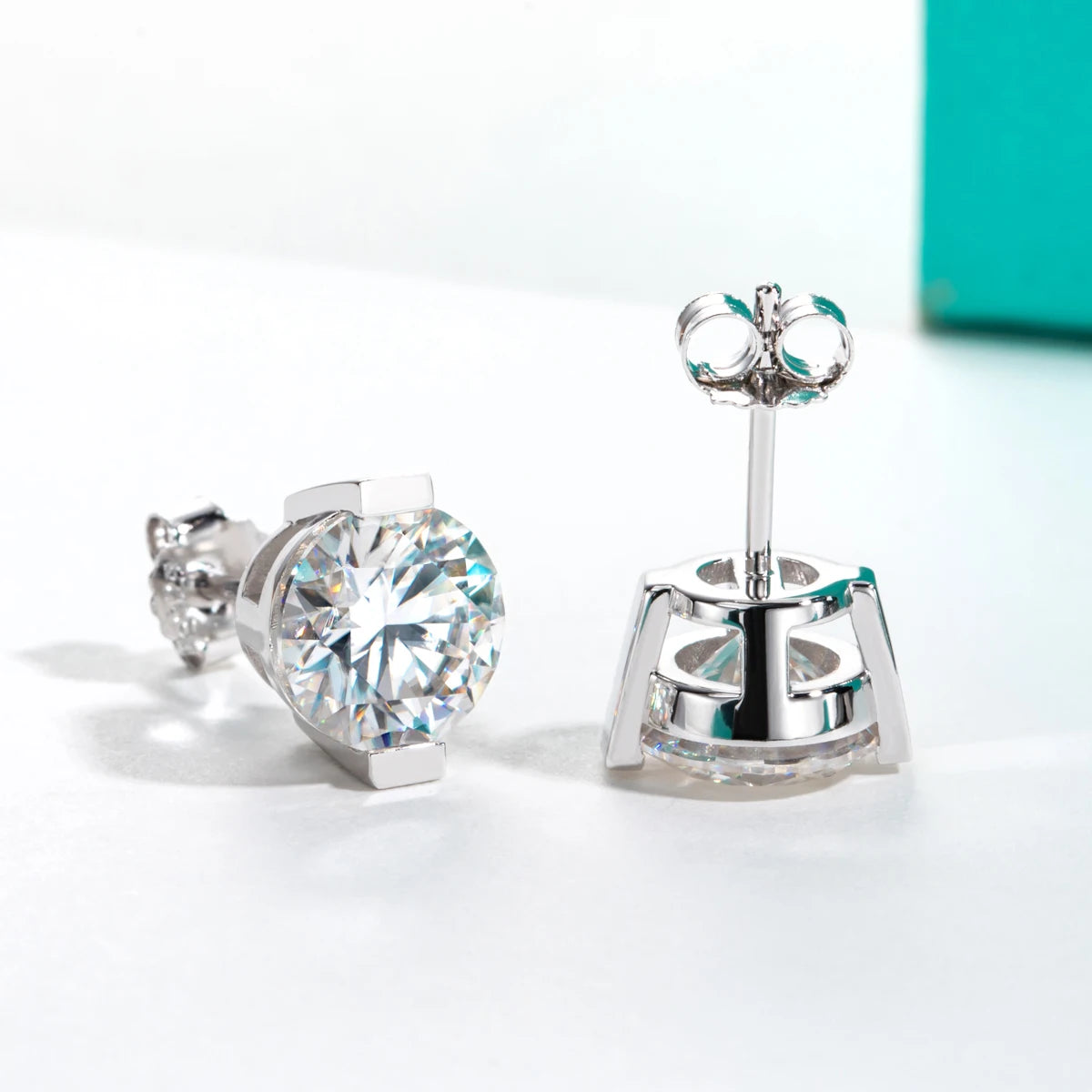 Round Moissanite Stud Earrings