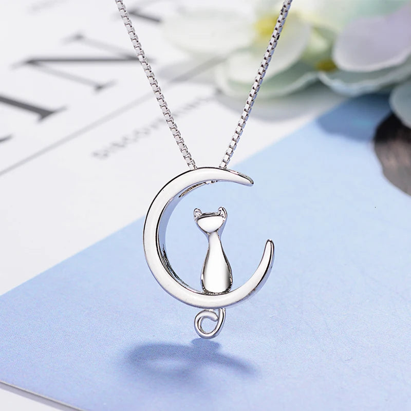 Crystal Cat Pendant Necklace