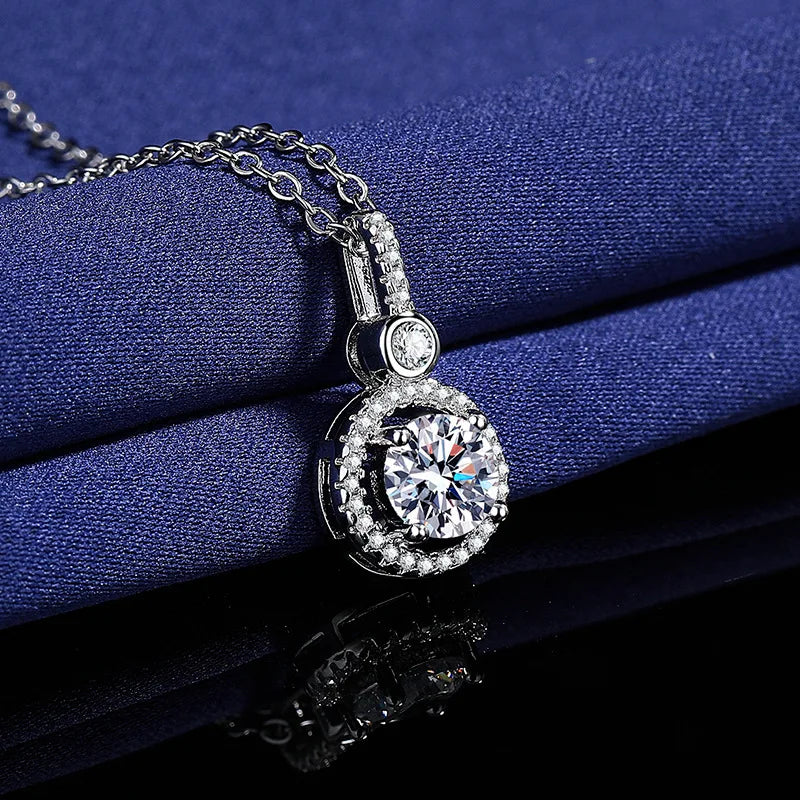 White Gold-Plated Zircon Necklace