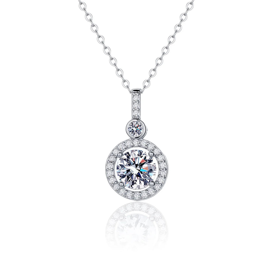 White Gold-Plated Zircon Necklace
