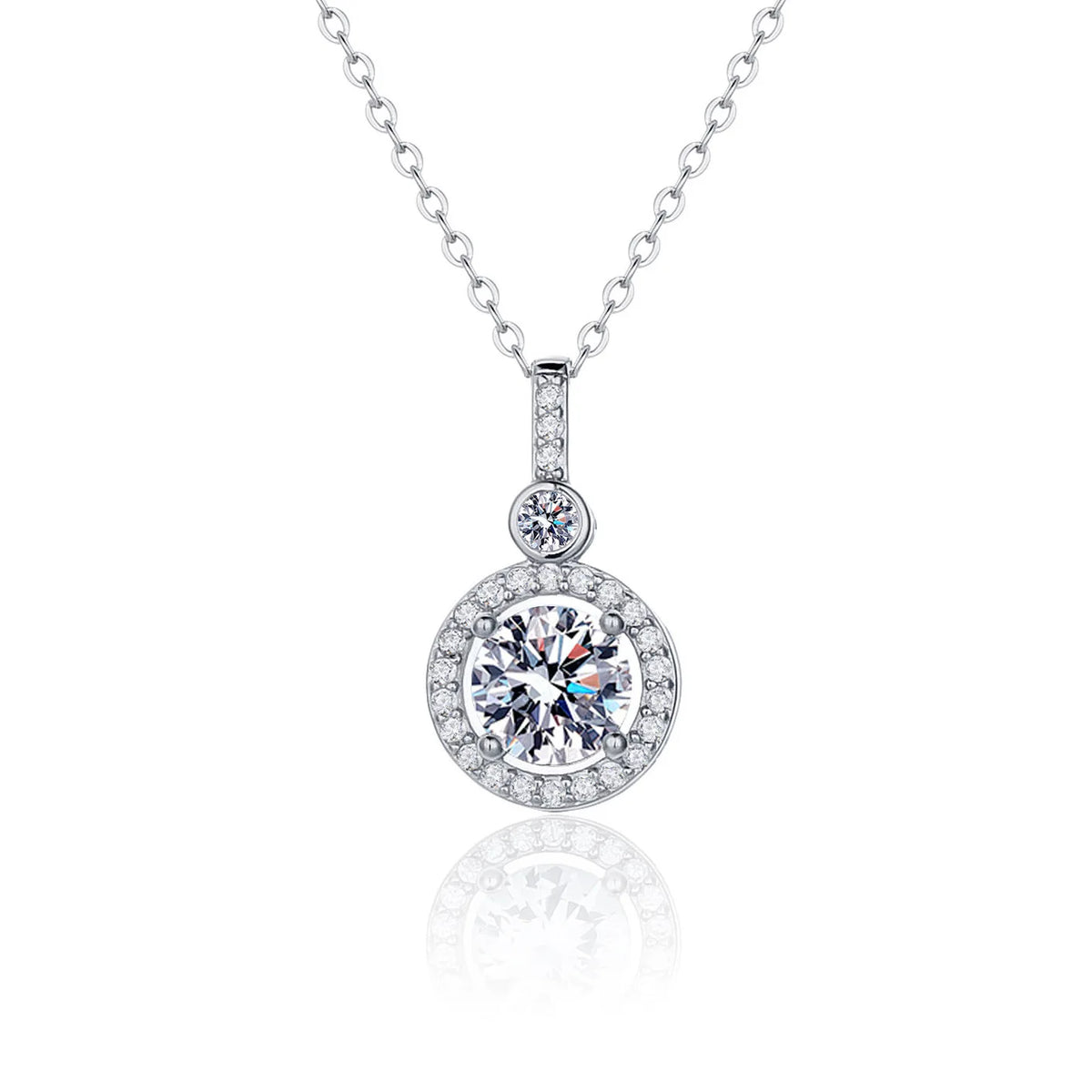 White Gold-Plated Zircon Necklace