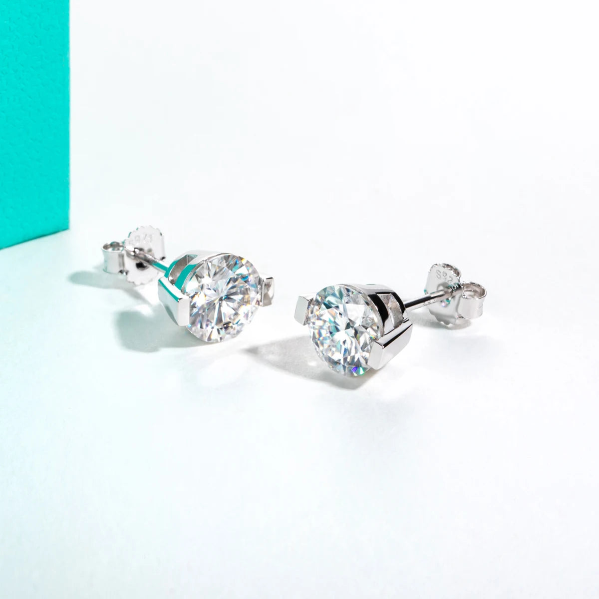 Round Moissanite Stud Earrings