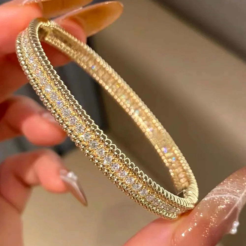 Real Moissanite Diamond Bangle Bracelet