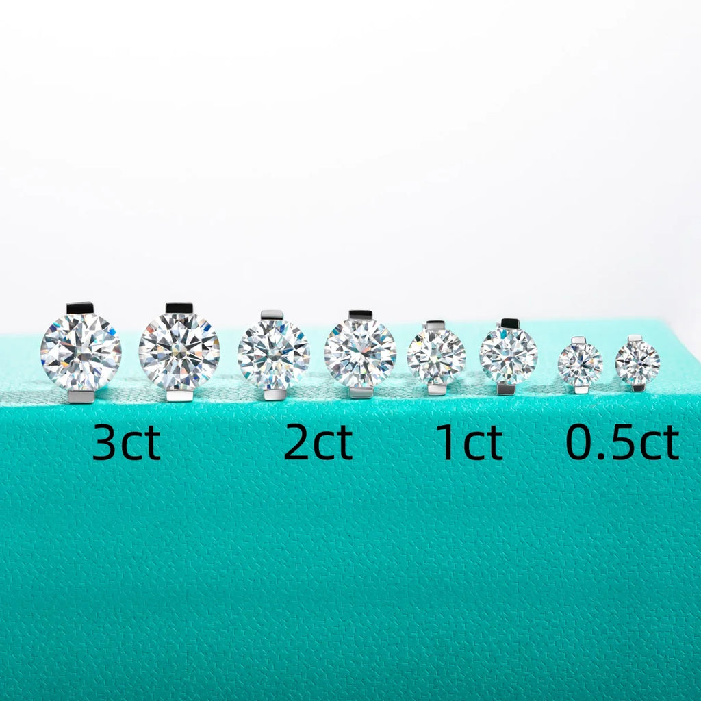 Round Moissanite Stud Earrings