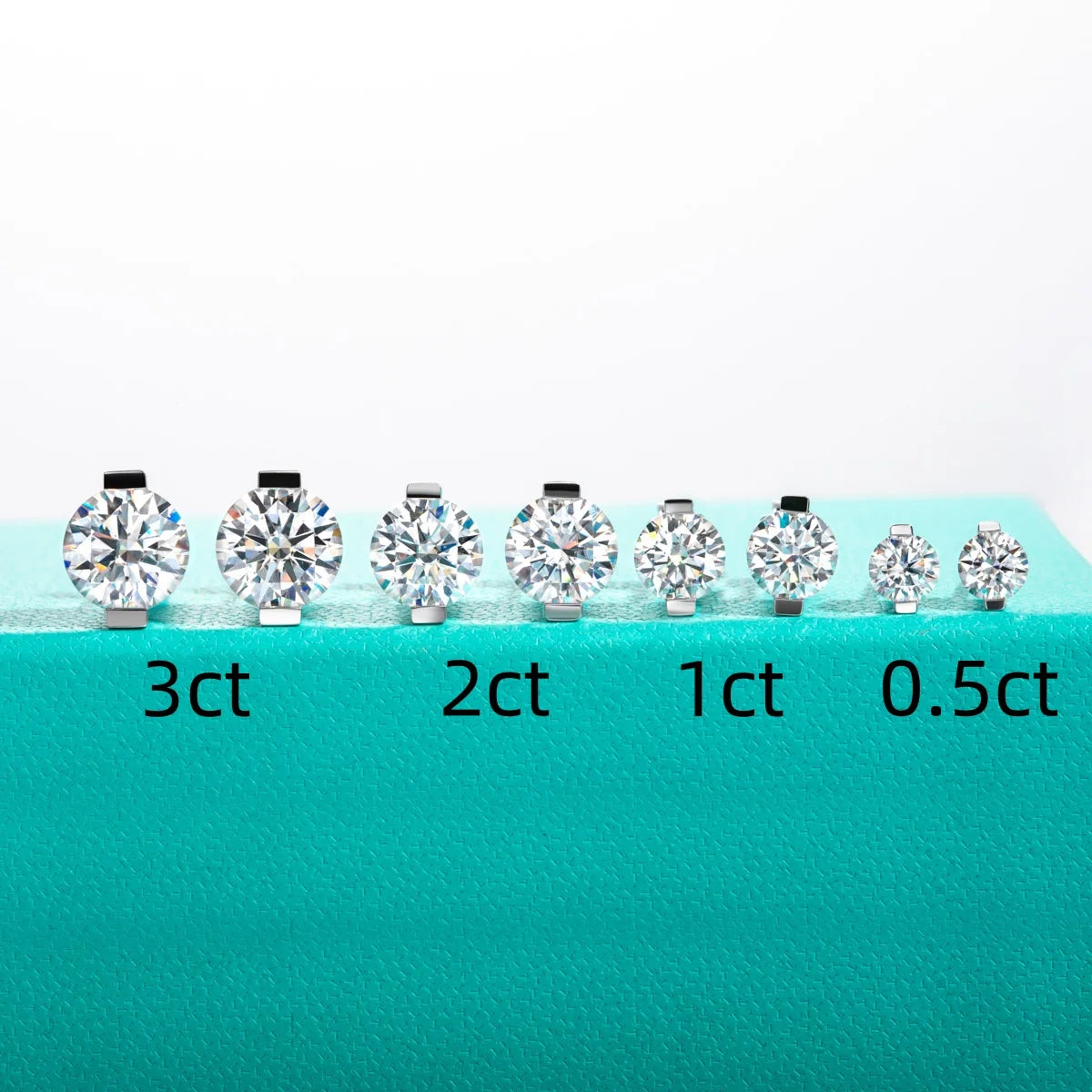 Round Moissanite Stud Earrings