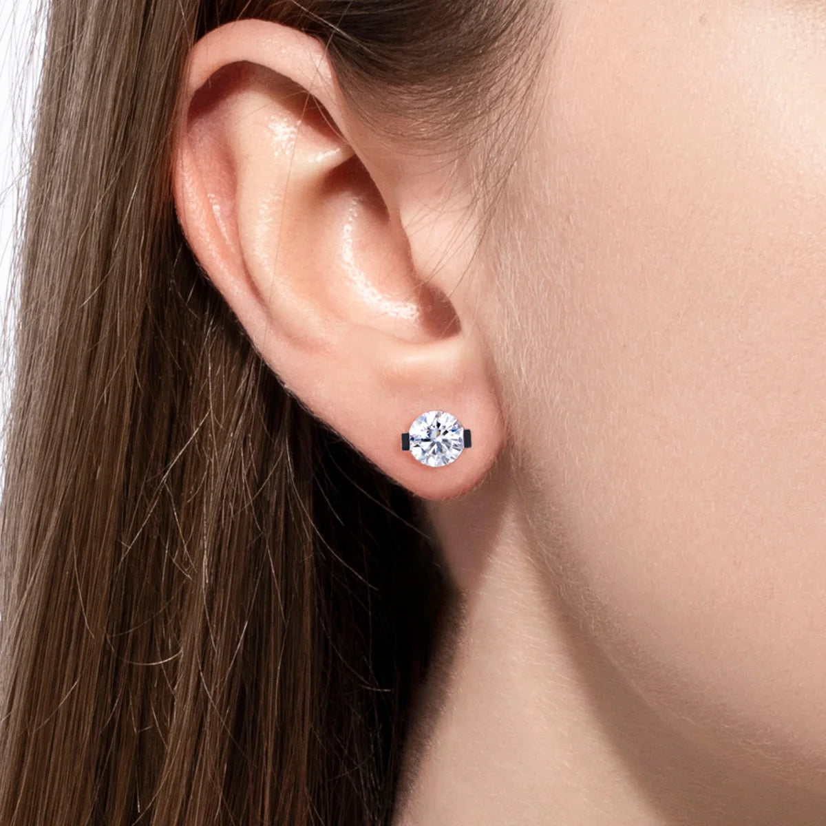 Round Moissanite Stud Earrings